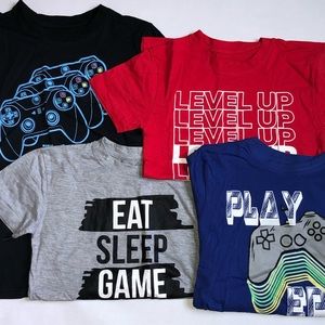 Brooklyn Vertical Boys Youth Gamers T-shirts Short Sleeve Crewneck 4 Pack 10/12